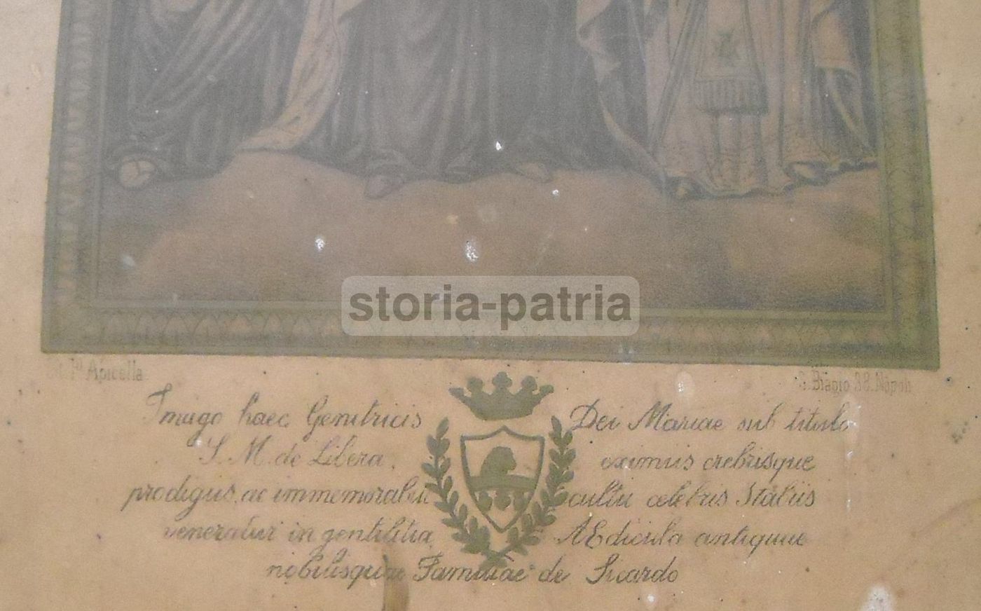 Madonna Della Libera, Famiglia Sicardo, Castellammare Di Stabia. Litografia Antica.