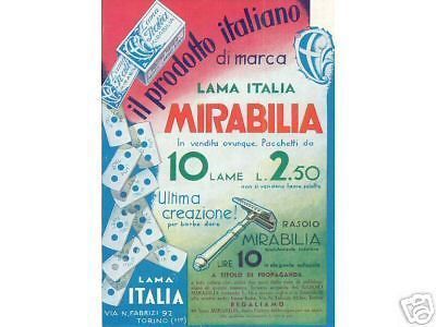 Stampa Pubblicitaria Rasoio Mirabilia E Altri Marchi, Anni '900