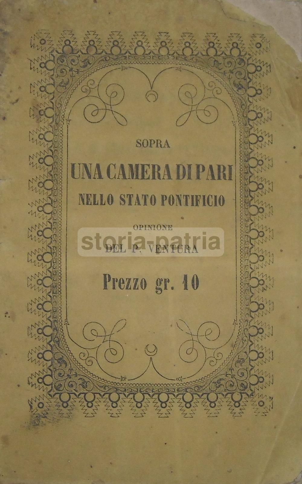 Camera Dei Pari Nello Stato Pontificio, Gioacchino Ventura, 1848