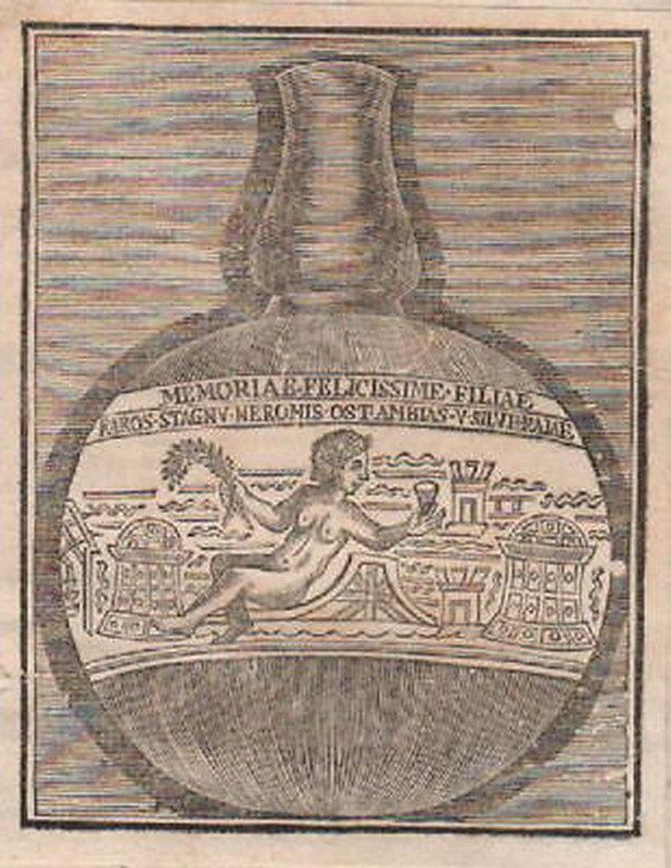 Incisione Xilografica Antica 1750 Scena Biblica Vaso Ceramico