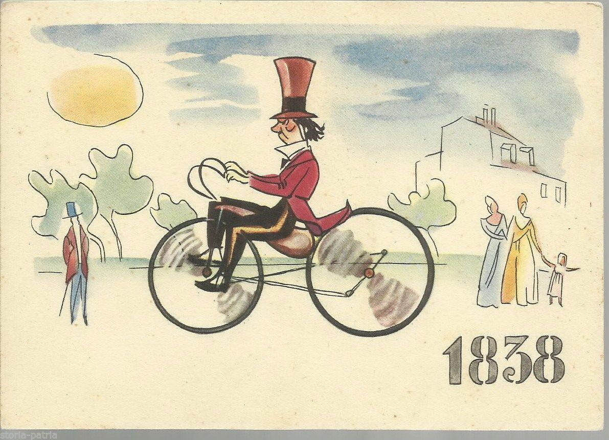 Cartolina Pubblicitaria Pirelli Bicicletta Macmillan Anni '30 '40