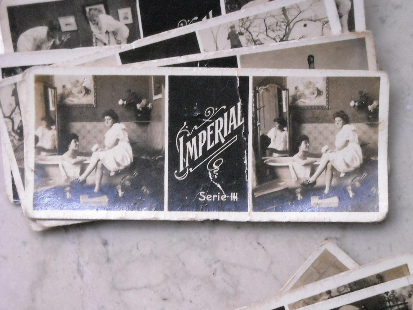 Stereoscopio Antico Con Stereofotografie: Roma, Firenze, Florida