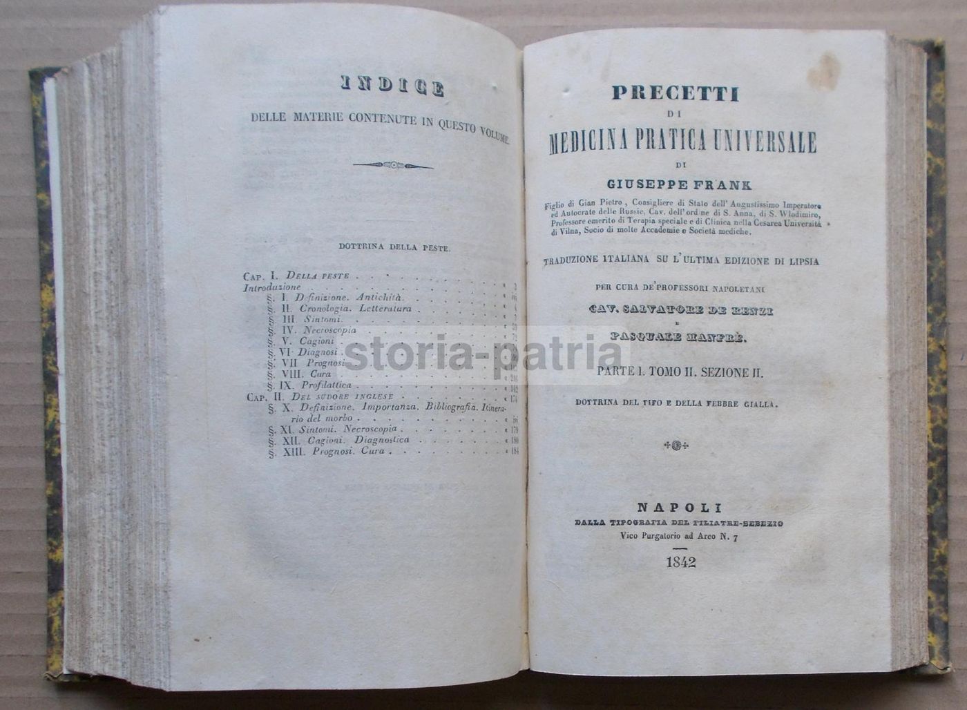 Precetti Di Medicina Pratica Universale, Giuseppe Frank, Napoli 1841
