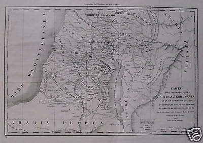 Mappa Antica Della Giudea, Terra Santa E Tribù d'Israele, 1850