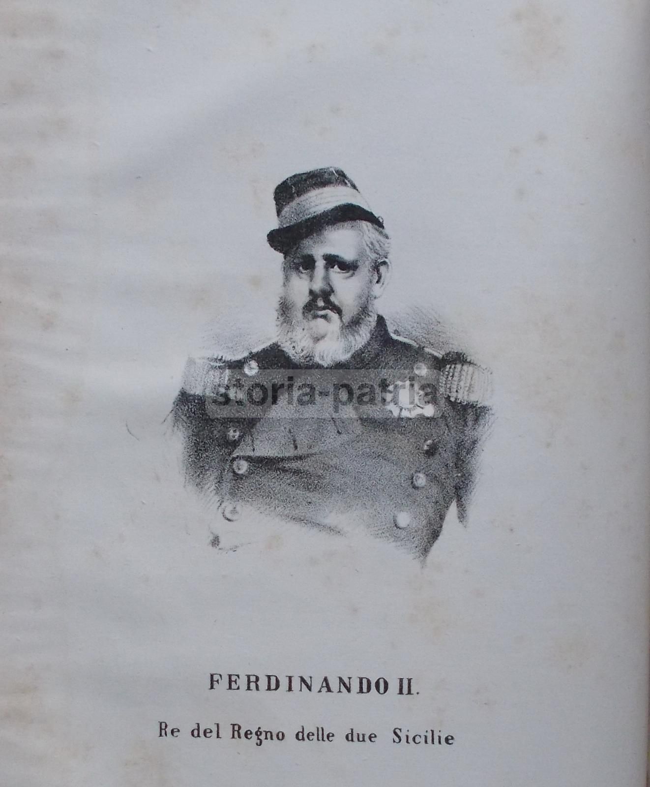 Ritratto Di Ferdinando II, Re Delle Due Sicilie   Litografia, 1870