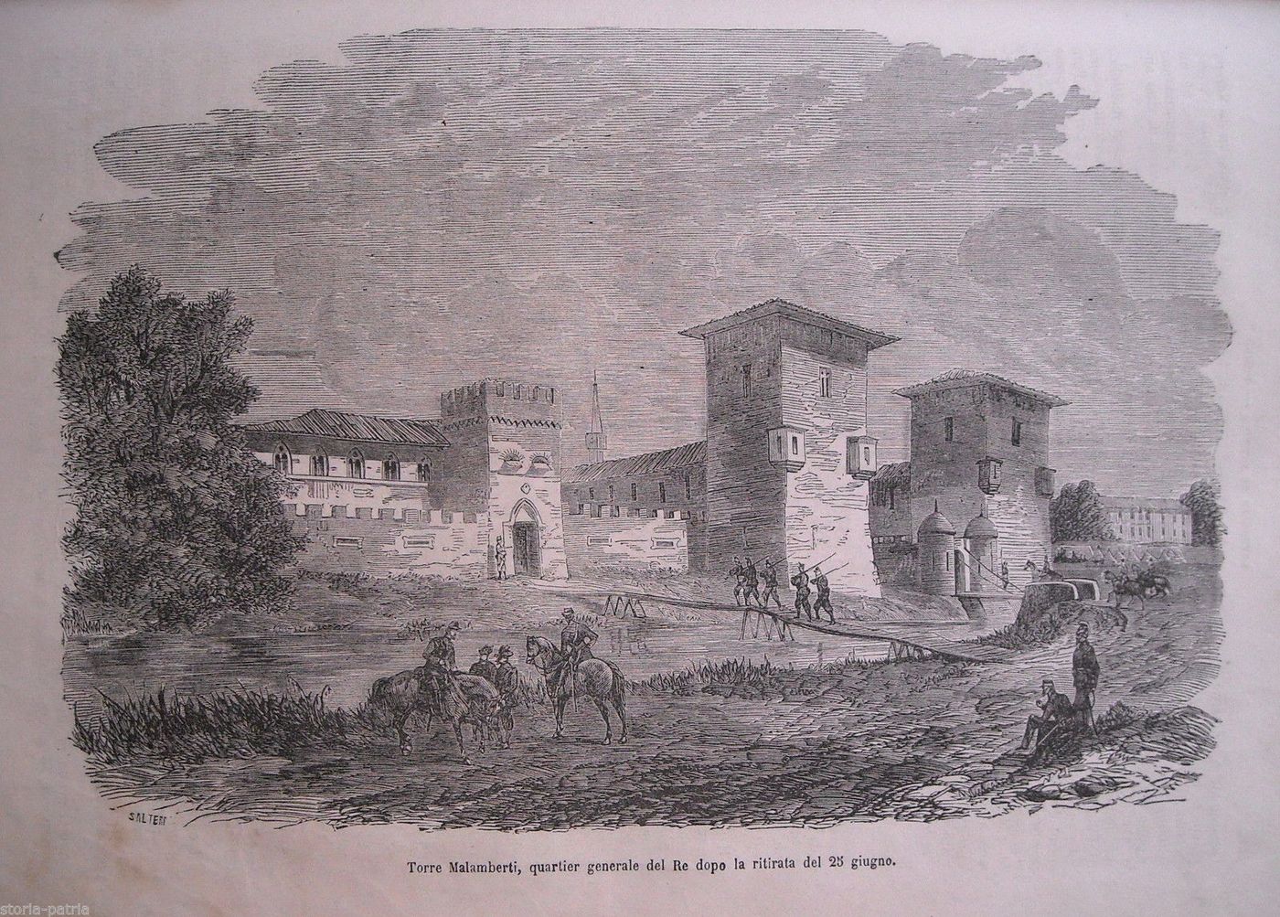 Torre Malamberti: Incisione Xilografica Risorgimentale, 1866