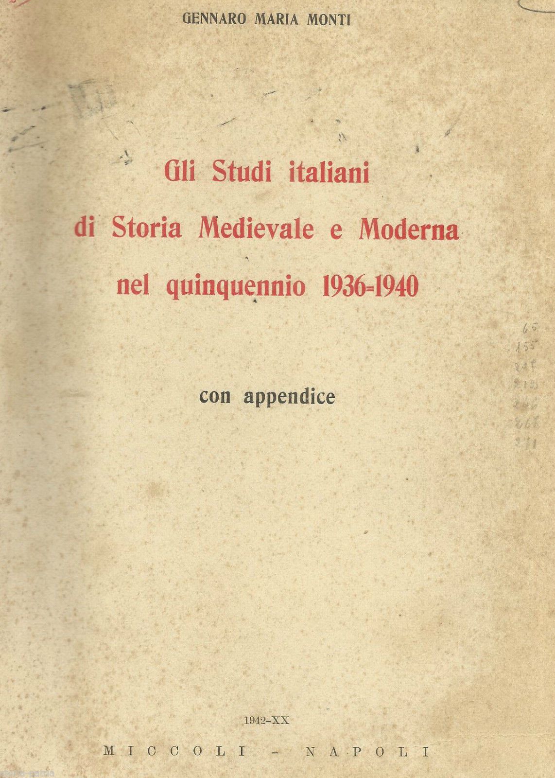 Gli Studi Italiani Di Storia Medievale E Moderna Nel Quinquennio 1936 1940