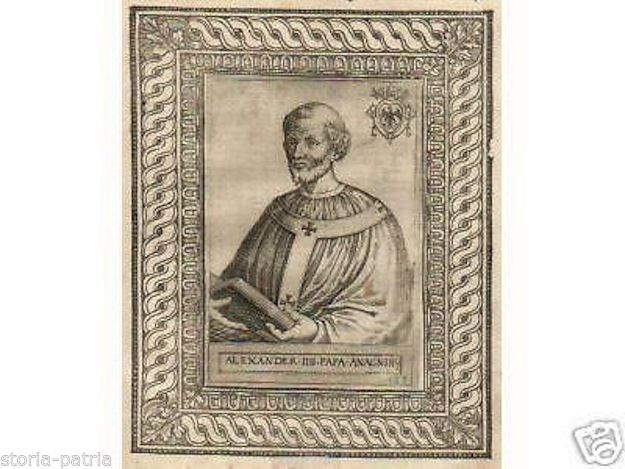 Ritratto Di Papa Alessandro IV, Incisione Originale Del Cinquecento