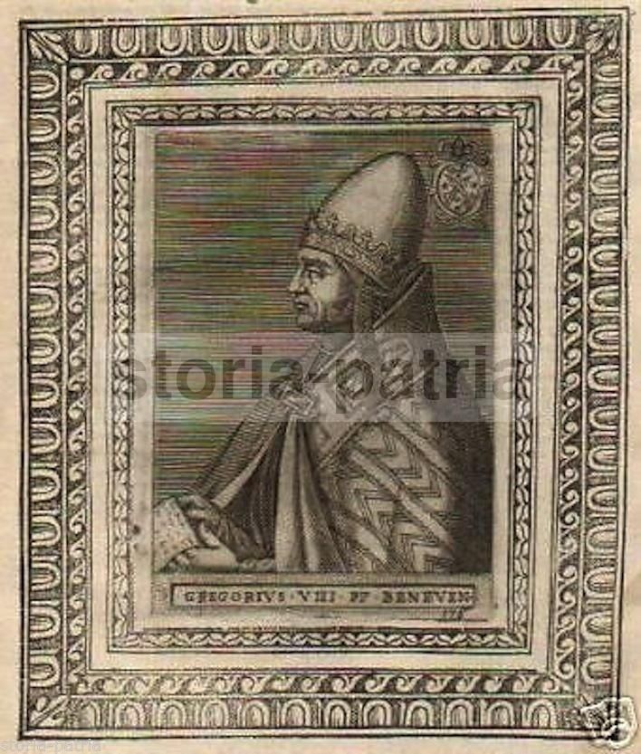 Gregorio VIII Antipapa (Alberto De Morra), Ritratto Incisione XVI Secolo