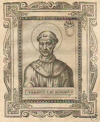 Ritratto Antico Di Papa Urbano I, Incisione Originale, Fine '500