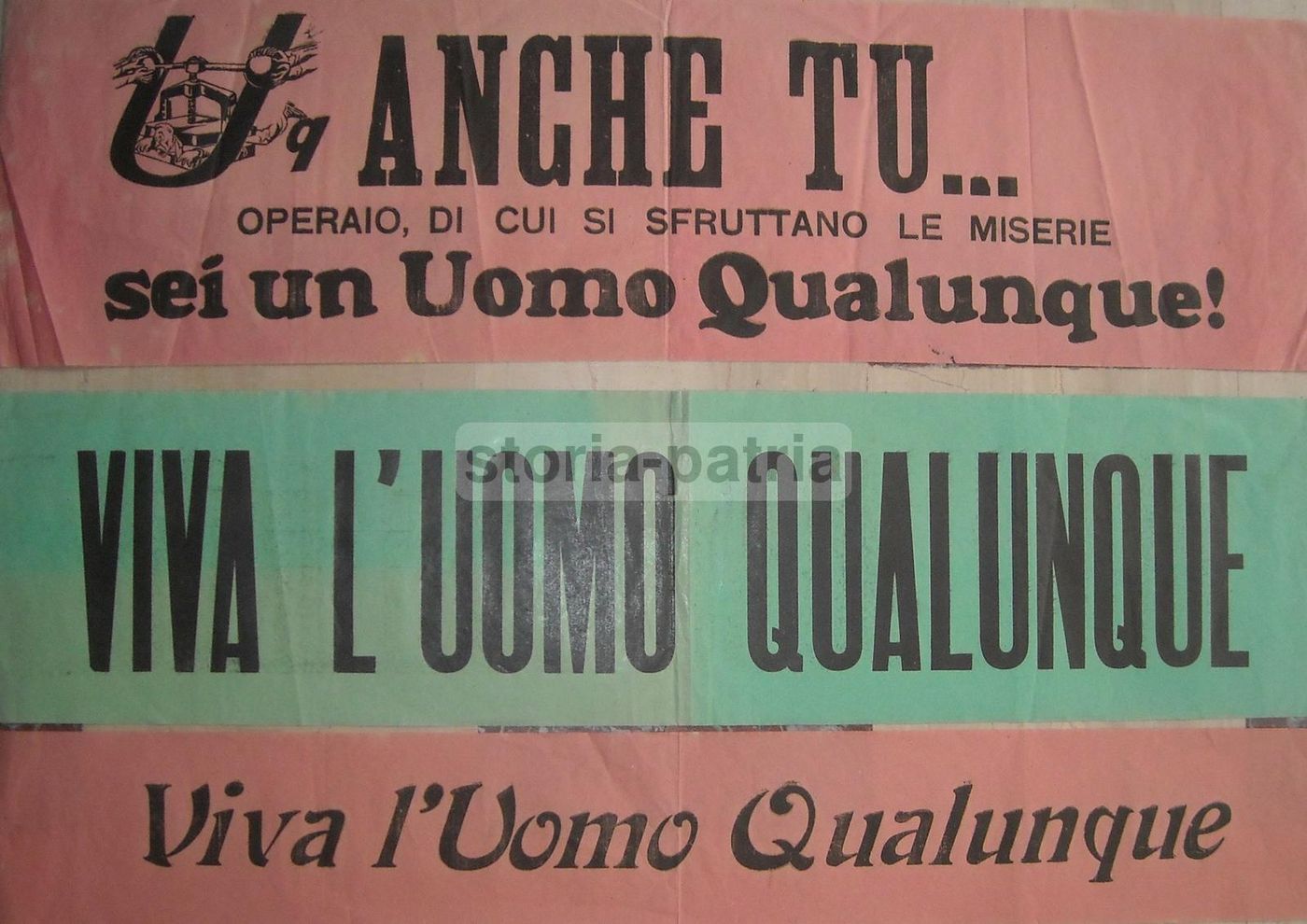 Locandine Originali Uomo Qualunque Anni '40 Movimento Giannini