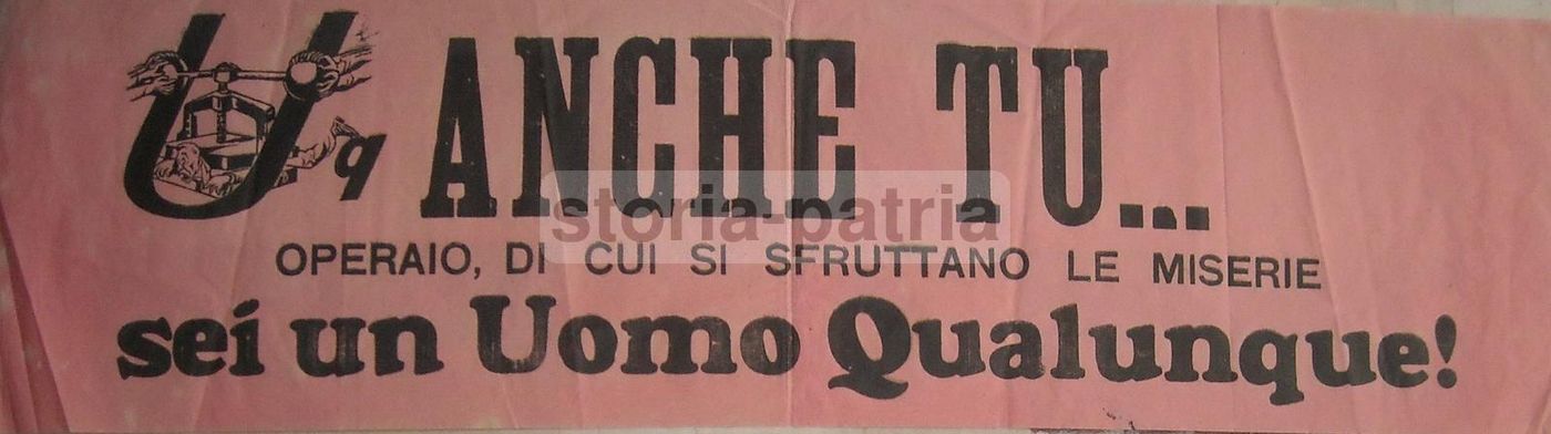 Locandine Originali Uomo Qualunque Anni '40 Movimento Giannini