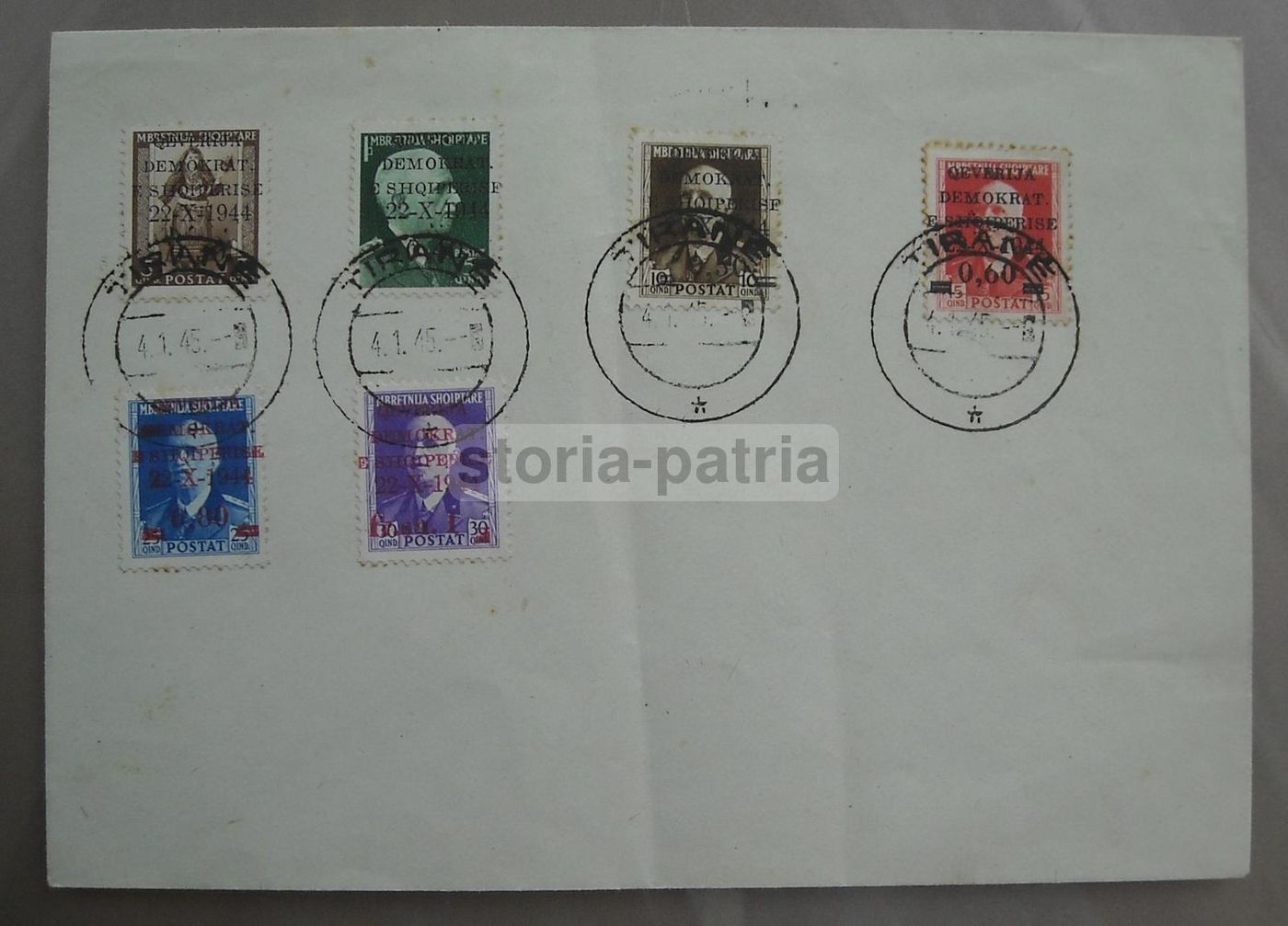 Busta Filatelica Albania Tirana 1945 Casa Savoia Fascio Littorio