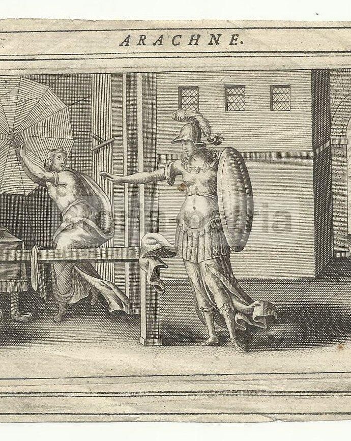 Aracne E La Tessitura: Scena Mitologica Antica Con Ragnatela