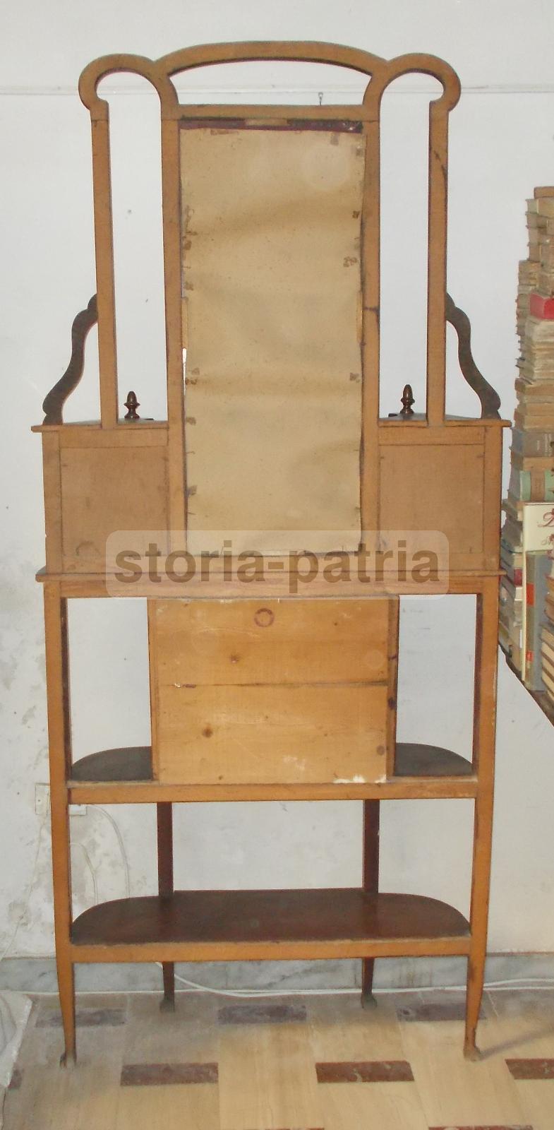 Mobile Specchiera Liberty In Legno Anni '20 Con Vetrina