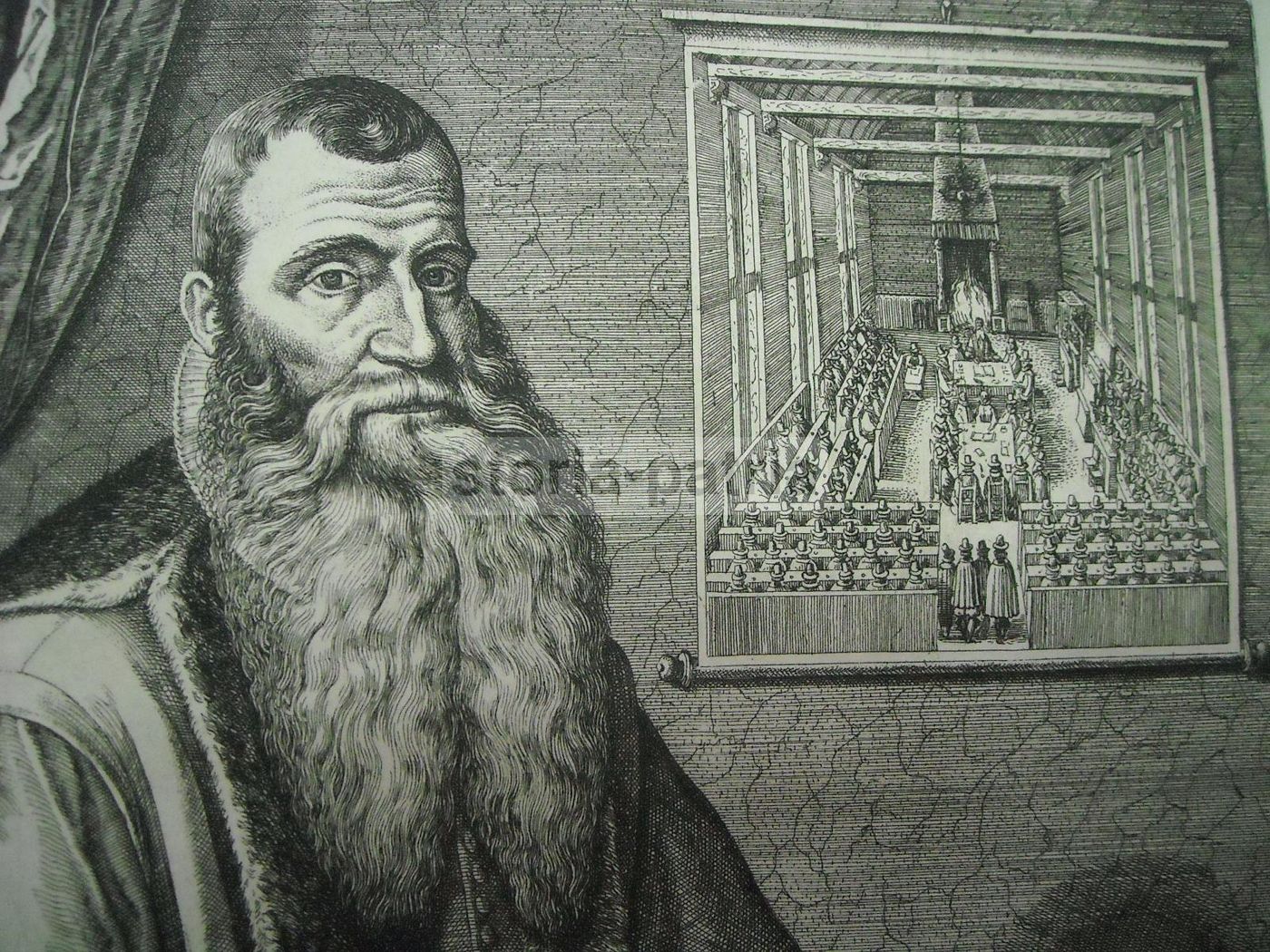 Ritratto Di Johann Bogermann, Incisione Di Harlingensis, 1620, Sinodo Di Dordrecht