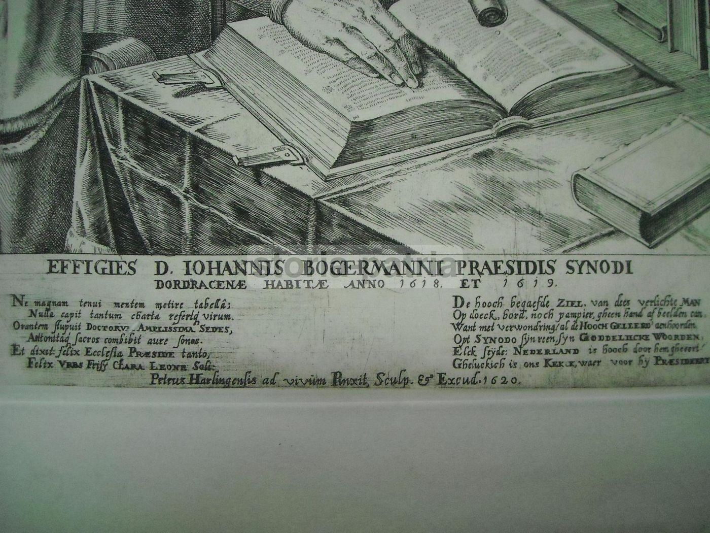 Ritratto Di Johann Bogermann, Incisione Di Harlingensis, 1620, Sinodo Di Dordrecht