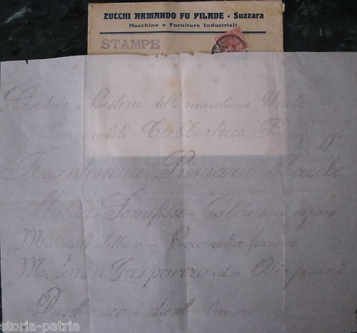Volantino Pubblicitario Zucchi Armando Macchine Industriali Suzzara 1920