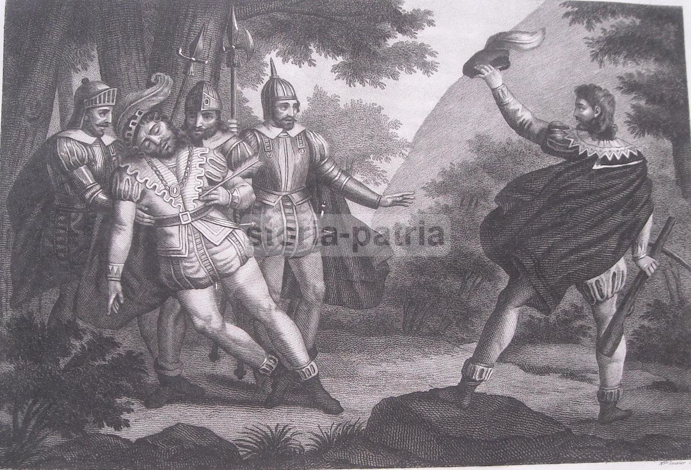 Guglielmo Tell Incisione Francese 800 Louvier Svizzera Storica