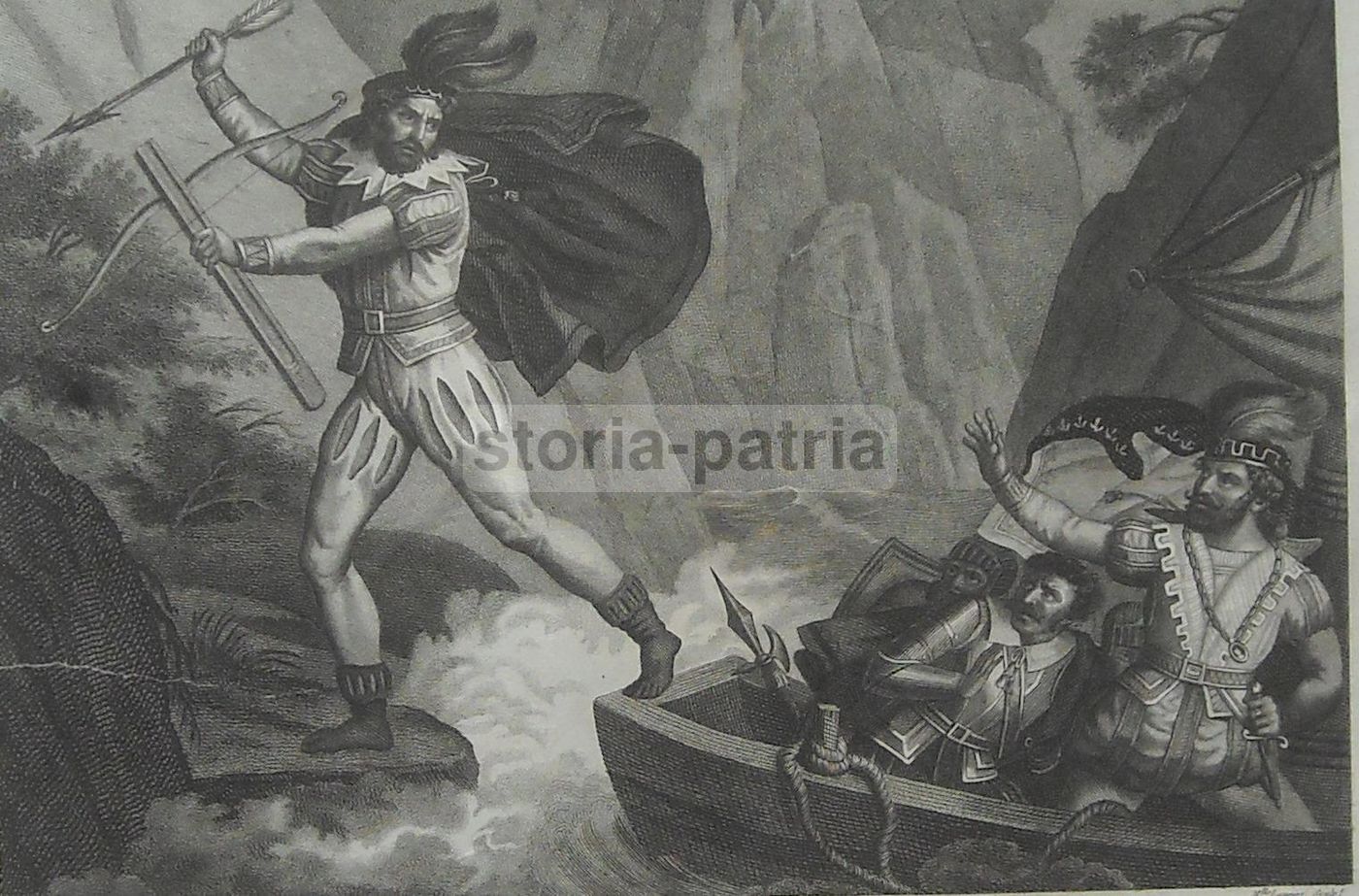 Incisione Antica Di Guglielmo Tell, M.lle Louvier, Metà XIX Secolo