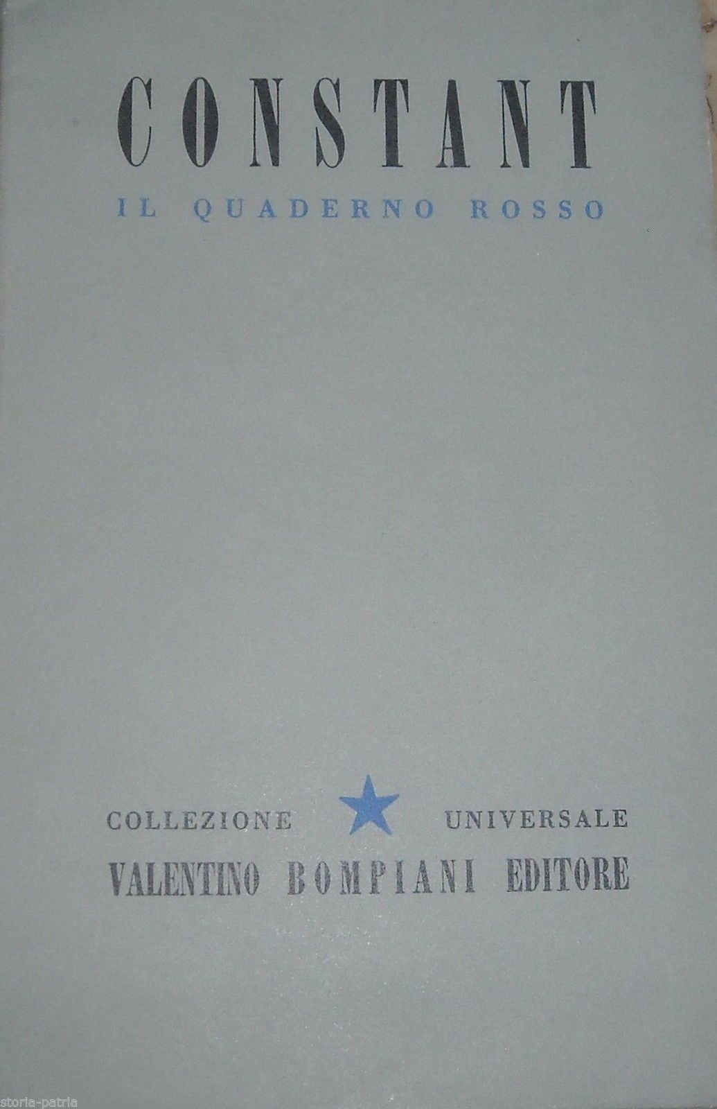 Il Quaderno Rosso   Benjamin Constant   Bompiani, 1943