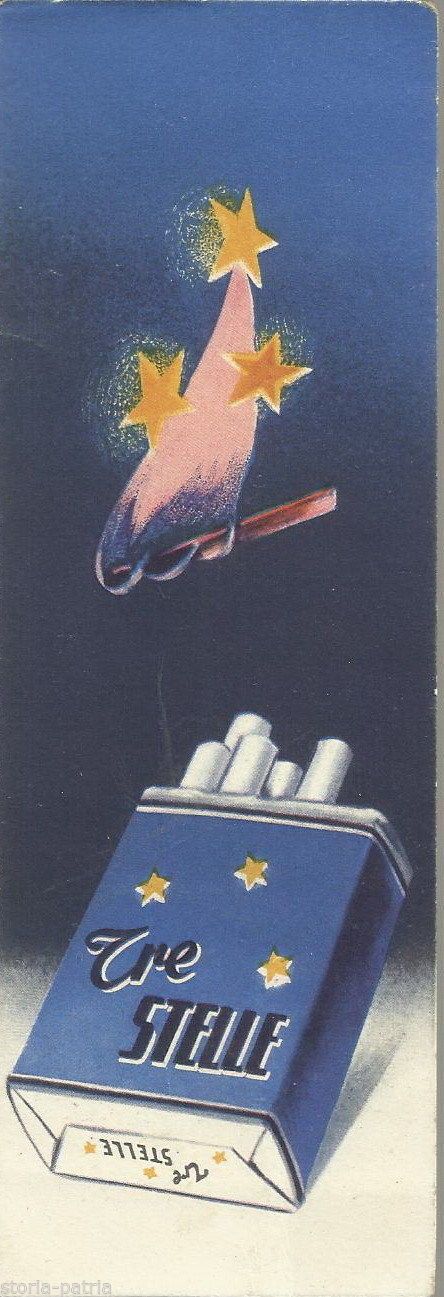 Segnalibro Pubblicitario Sigarette Tre Stelle Edelweiss, Anni '50