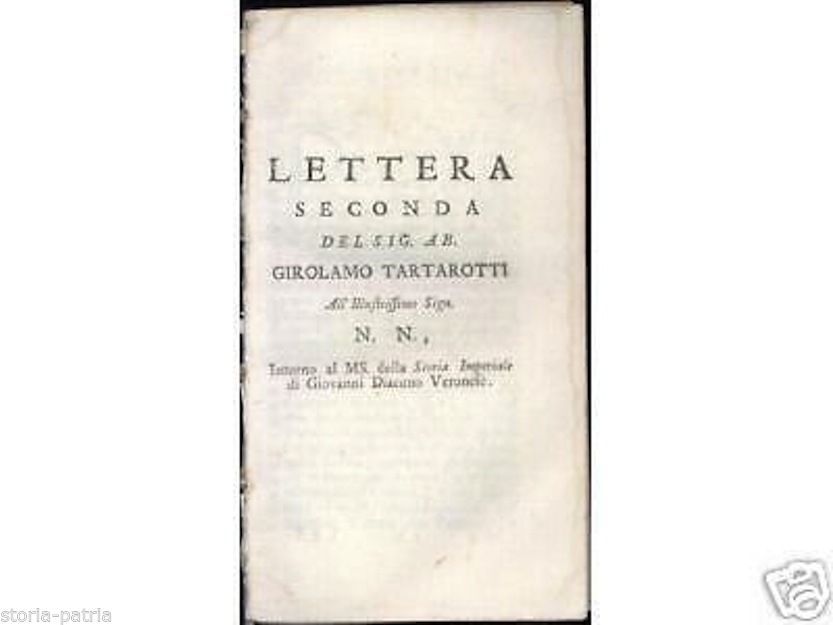Tartarotti: Storia Imperiale Di Giovanni Diacono, Venezia 1741