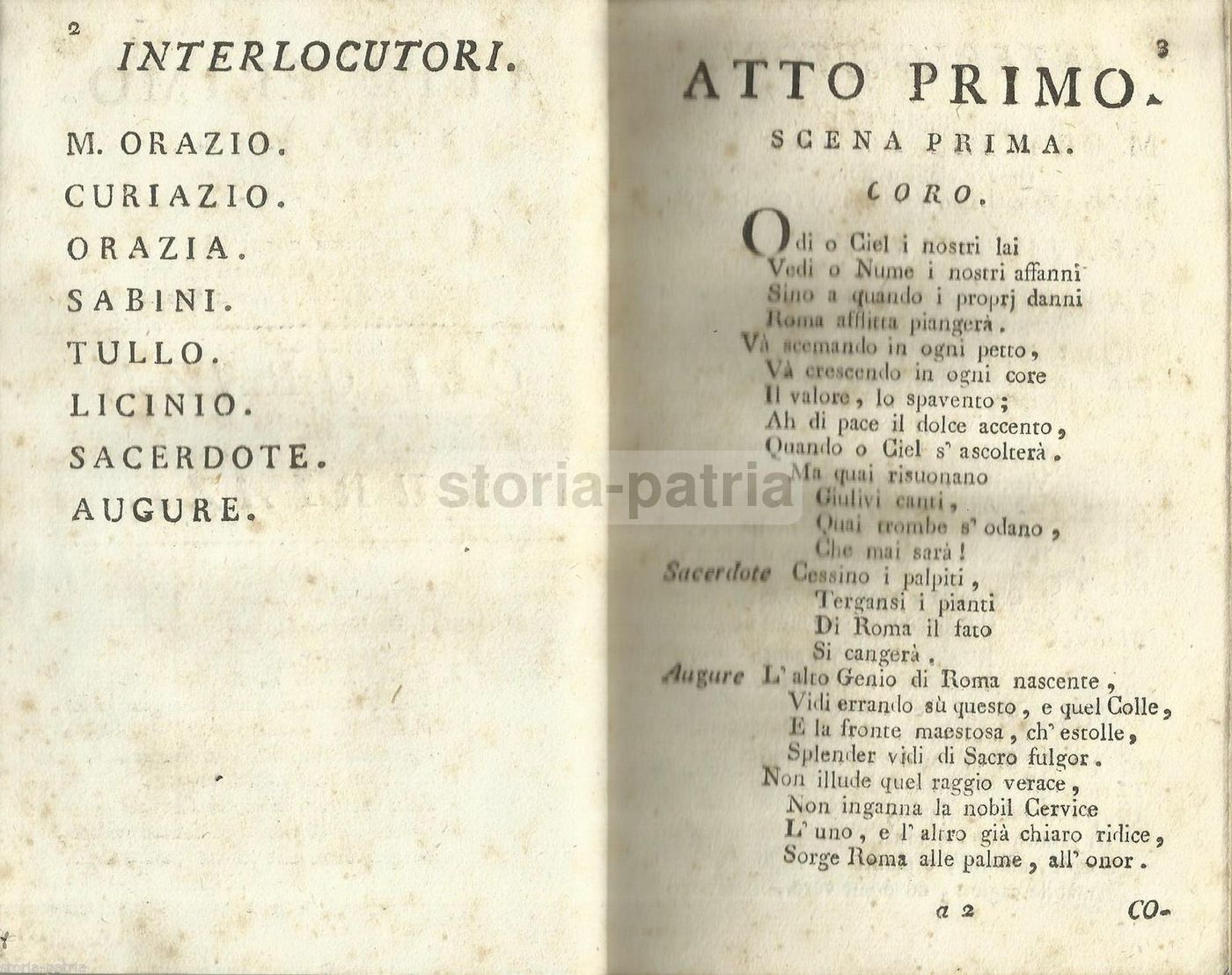 Gli Orazi E Curiazi: Libretto Teatrale. Roma, Giunchi, 1804