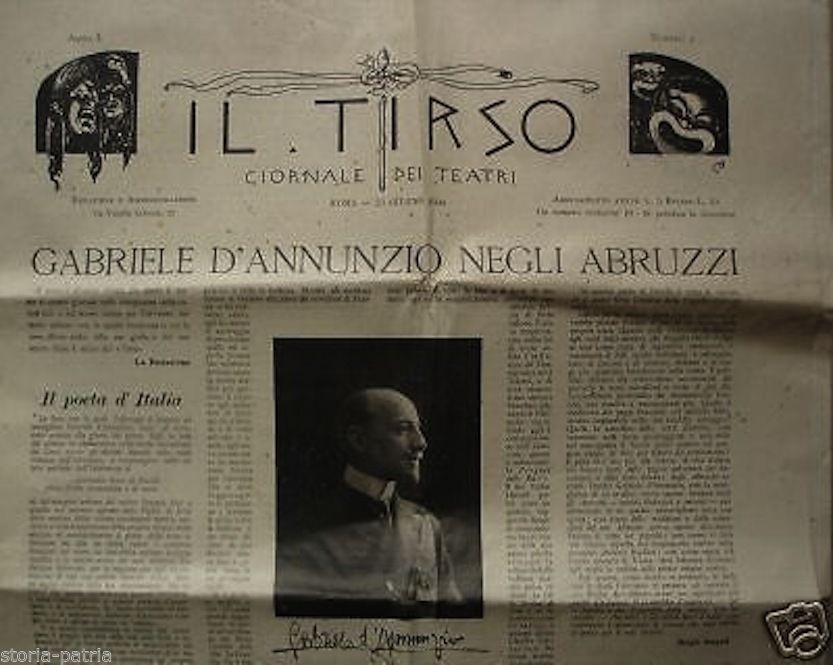 Il Tirso, 23 Giugno 1904: Fascicolo Speciale Dedicato A Gabriele d'Annunzio E La Figlia Di Jorio