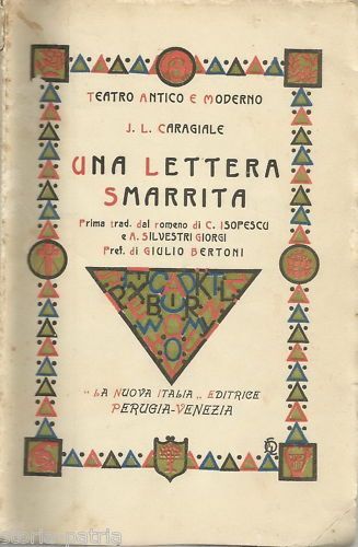 Caragiale, Una Lettera Smarrita, 1929. Prima Edizione Italiana