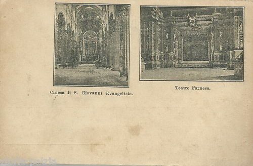 Cartolina Antica Teatro Farnese E Chiesa Di San Giovanni Evangelista