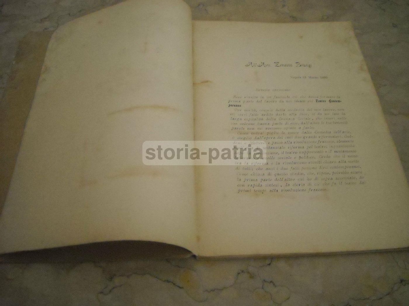 Teatro Frojo 1895 Goldoni Molière Rivoluzione Francese Napoli