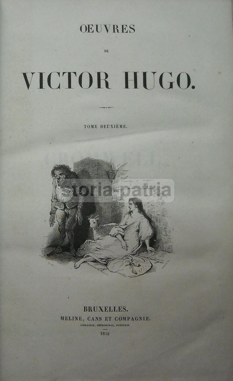 Victor Hugo: Opere, Teatro E Poesie. Bruxelles, 1842. Legatura In Pelle
