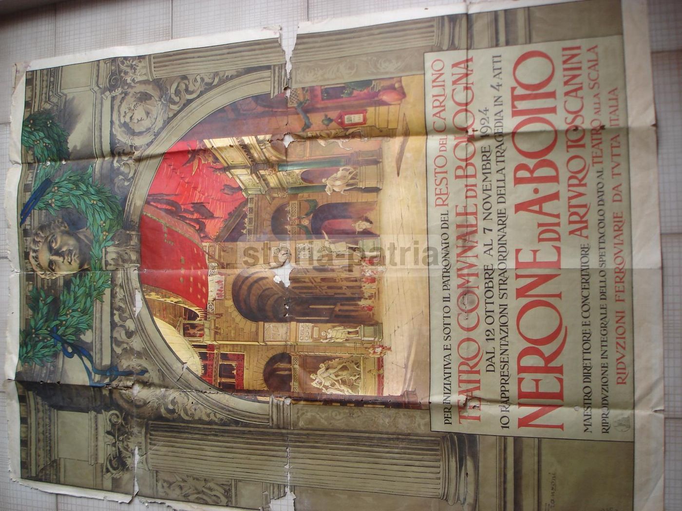 Manifesto Per Il "Nerone" Di Boito, Teatro Comunale Di Bologna, 1924, Ricordi