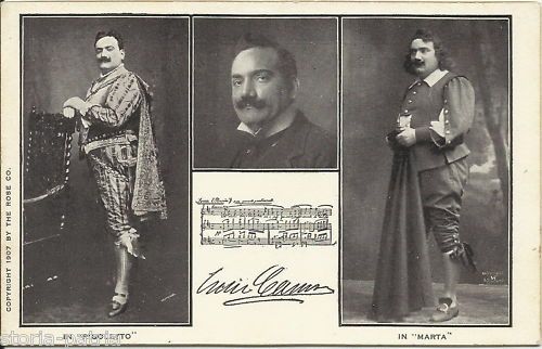 Cartolina Enrico Caruso Rigoletto E Marta Rose Company 1907