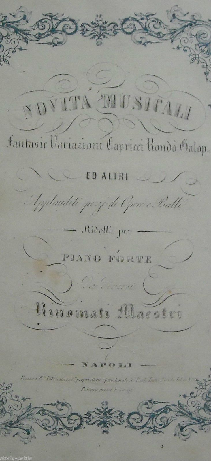 Spartito Walzer L'Ali Dell'Estro Luigi Biscardi Napoli 1800