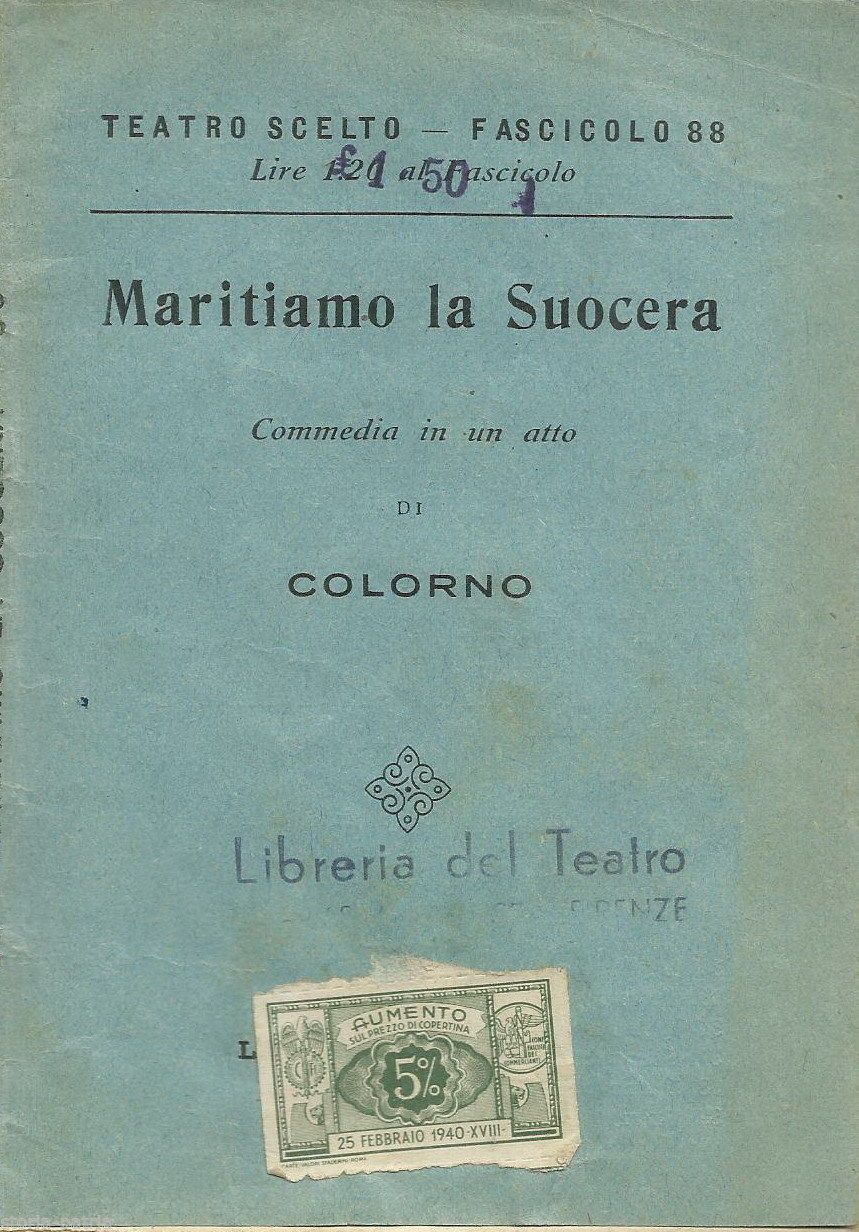 Maritiamo La Suocera. Erminio Pescatori (Colorno), 1935