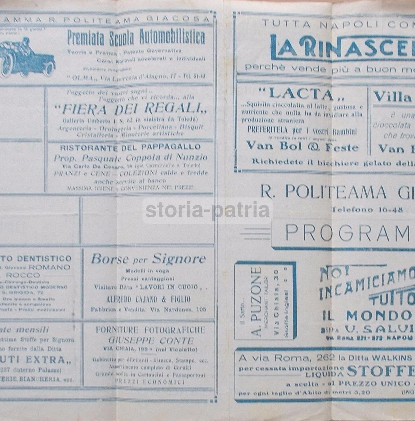Volantino Black Follies, Teatro Politeama Giacosa, Napoli 1927