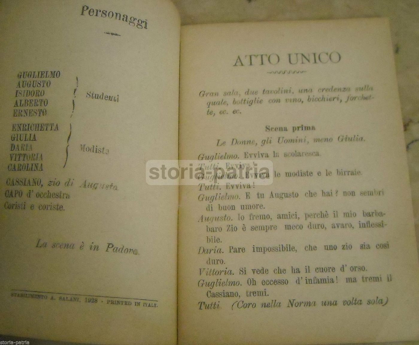 Gli Studenti Di Padova: Farsa Teatrale Salani 1928