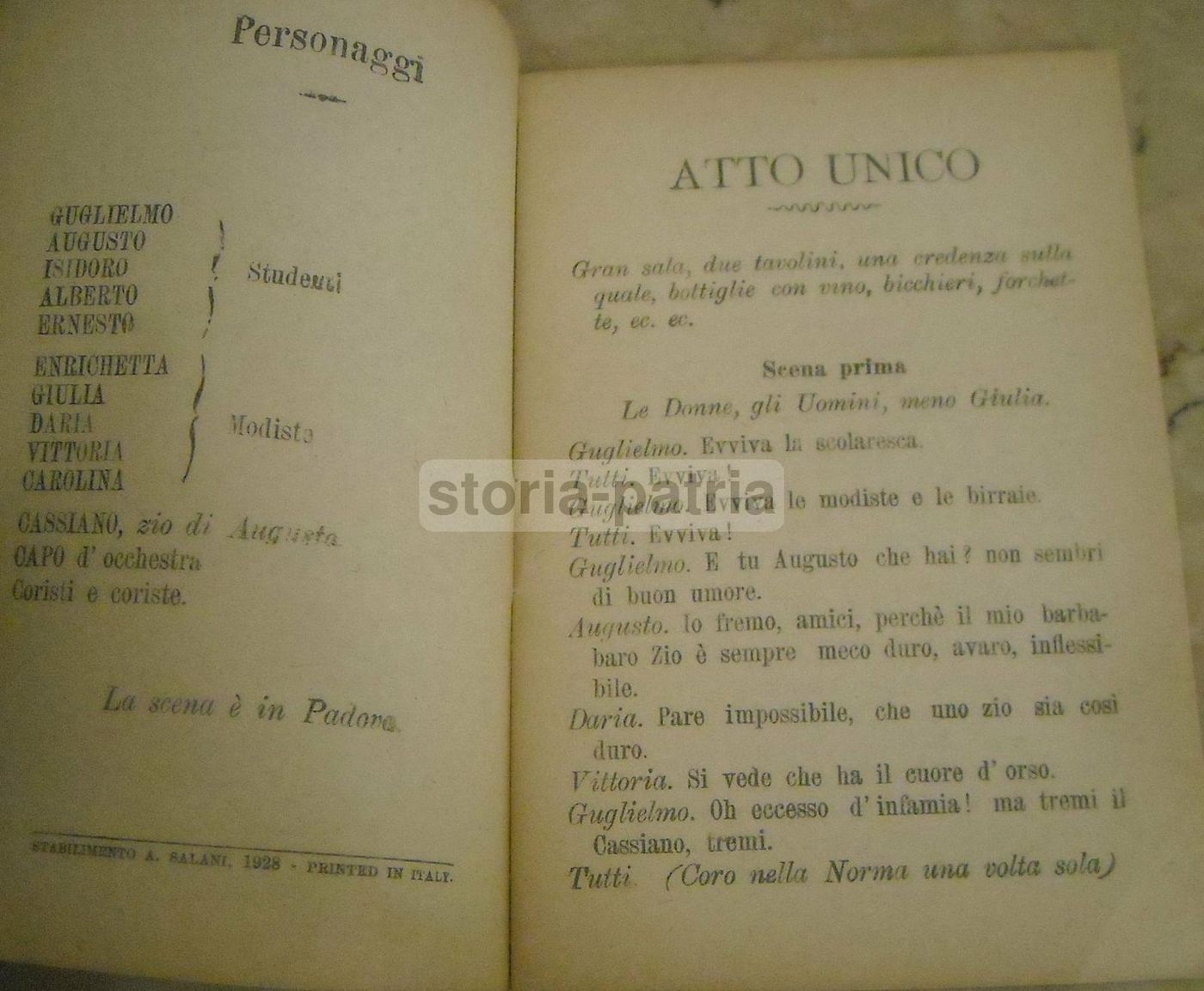 Gli Studenti Di Padova: Farsa Teatrale Salani 1928