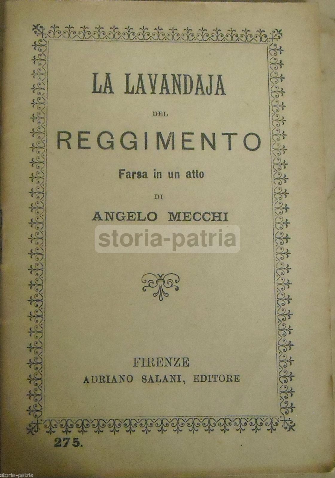 La Lavandaja Del Reggimento Di Angelo Mecchi, Firenze 1911