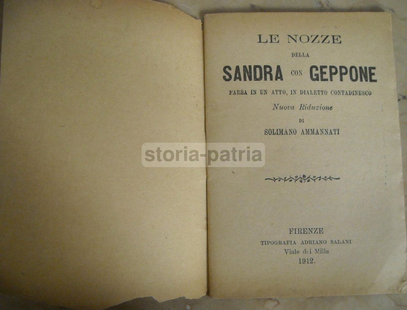 Le Nozze Della Sandra Con Geppone, Ammannati, Salani 1912
