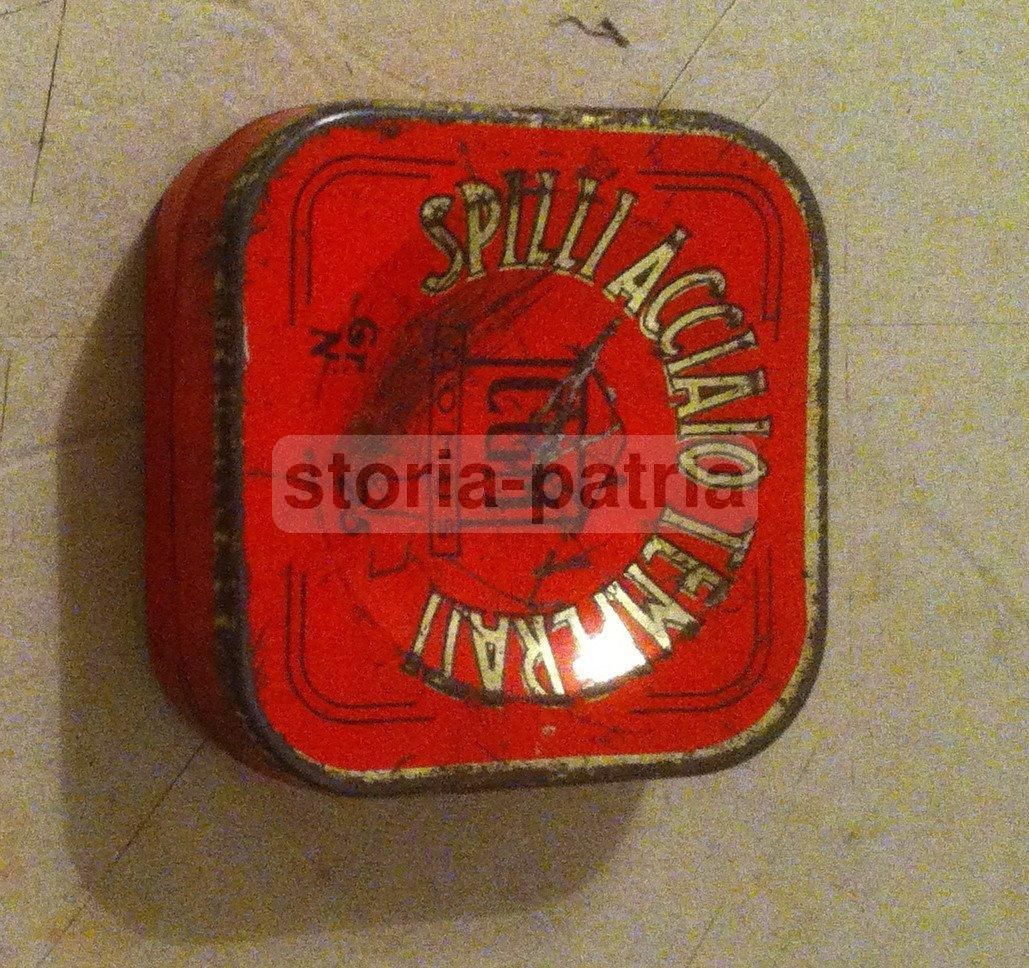 Scatola Pubblicitaria Spilli Acciaio CGM Domus Anni '30