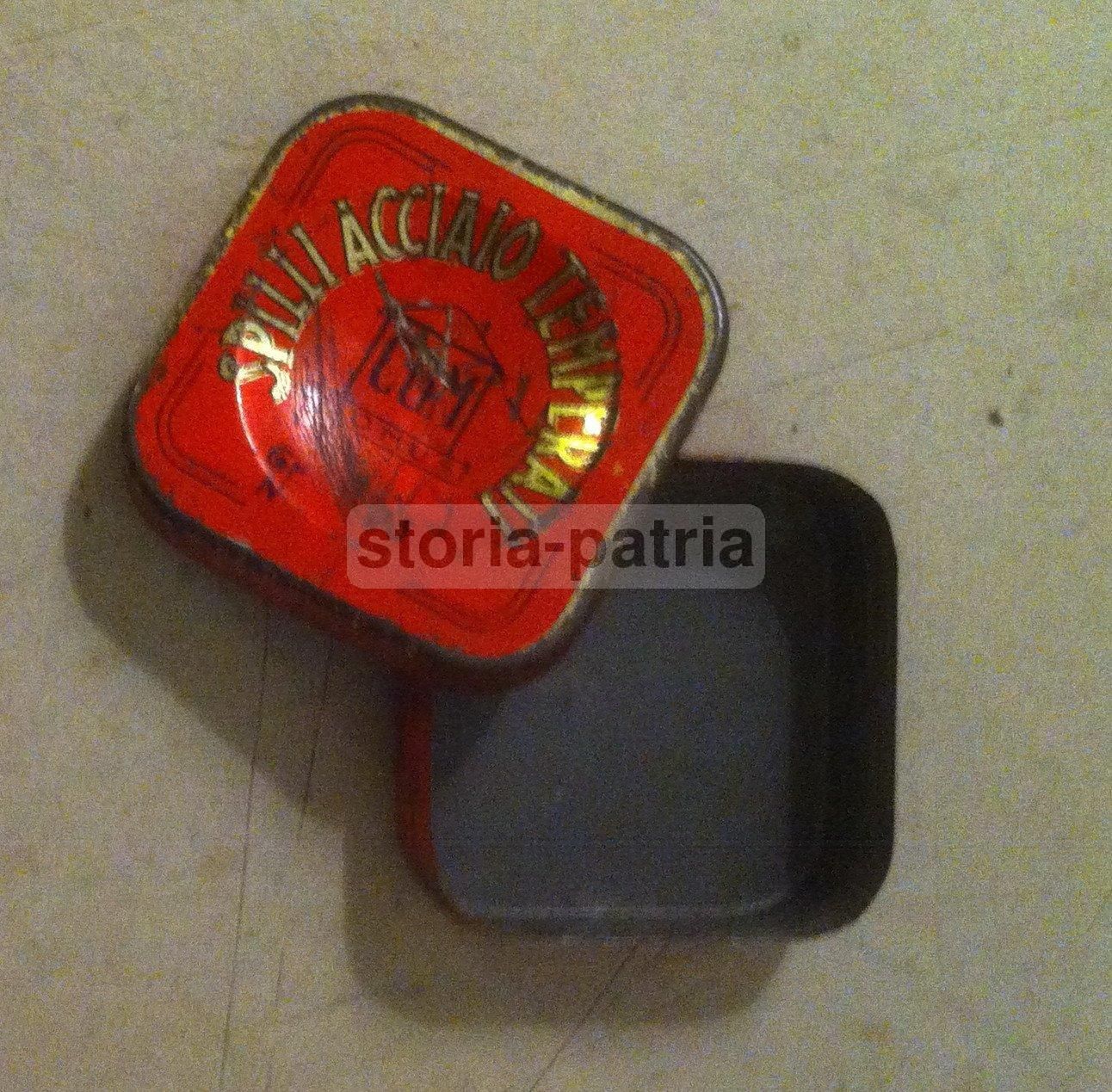 Scatola Pubblicitaria Spilli Acciaio CGM Domus Anni '30