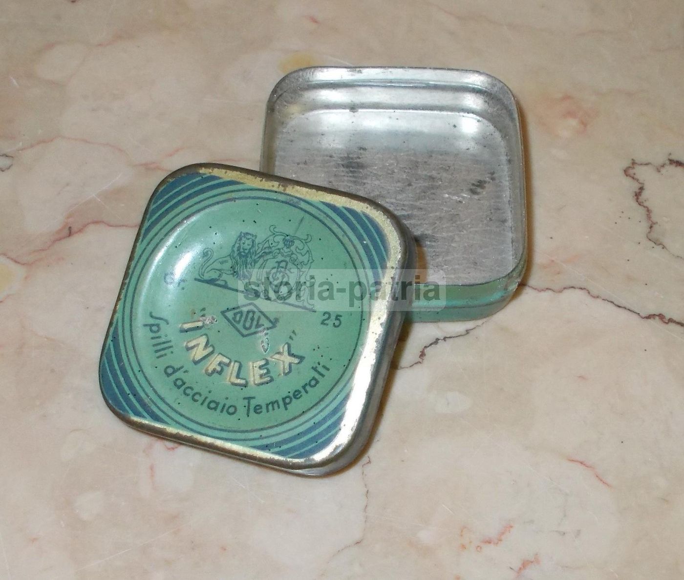 Scatola Pubblicitaria Inflex, Spilli In Acciaio, Anni '30
