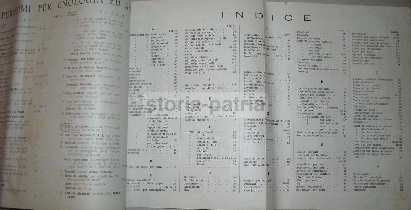 Catalogo Bellavita Pompe E Filtri Enologia Milano Anni '30