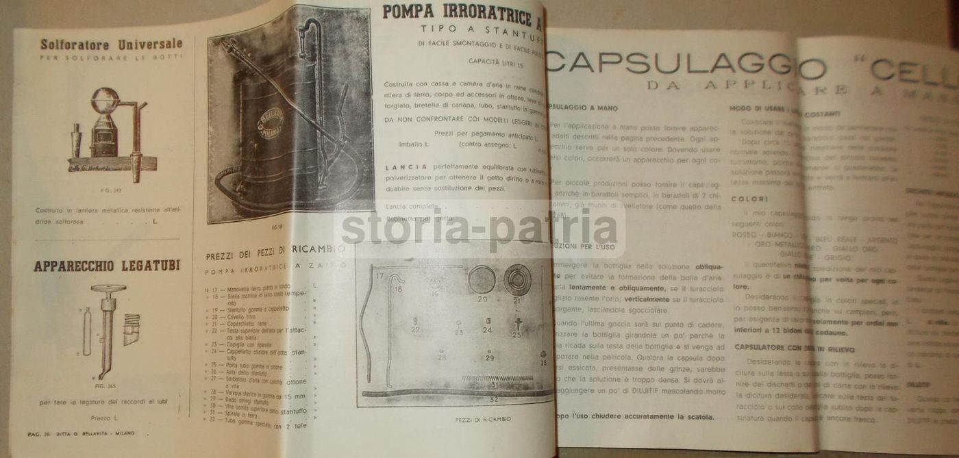 Catalogo Bellavita Pompe E Filtri Enologia Milano Anni '30