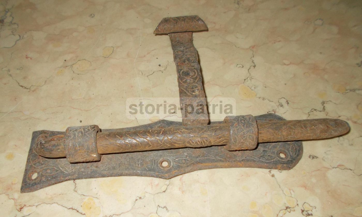 Chiavistello Antico In Ferro Battuto Decorativo Epoca 1900