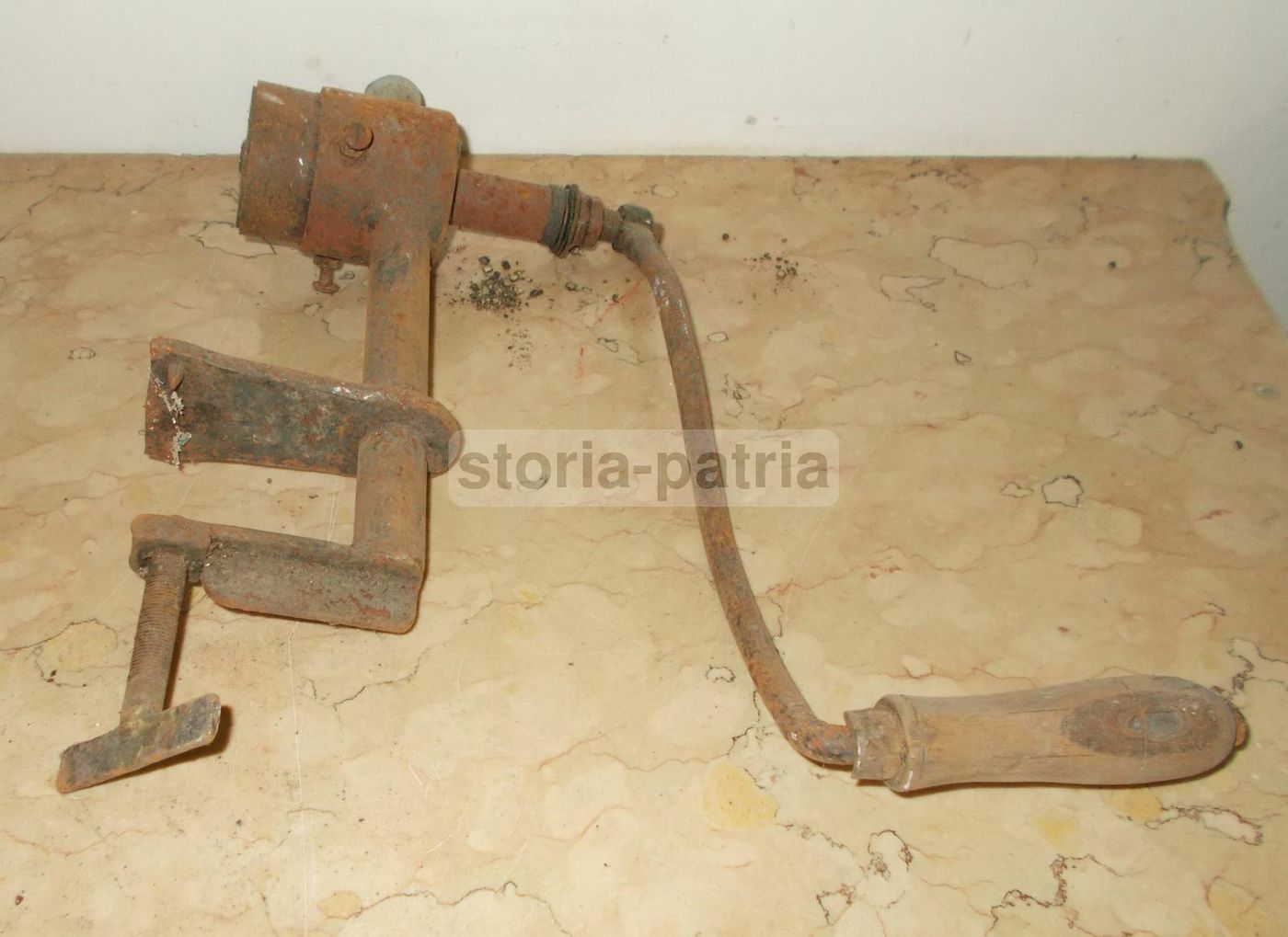 Antico Utensile Da Cucina In Ferro E Legno, Primi '900, Genova