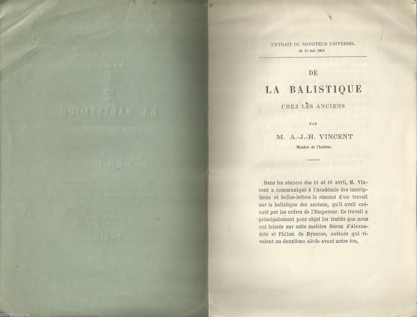 Vincent, De La Balistique Chez Les Anciens, 1862